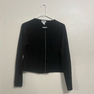 Black Zippered Cardigan